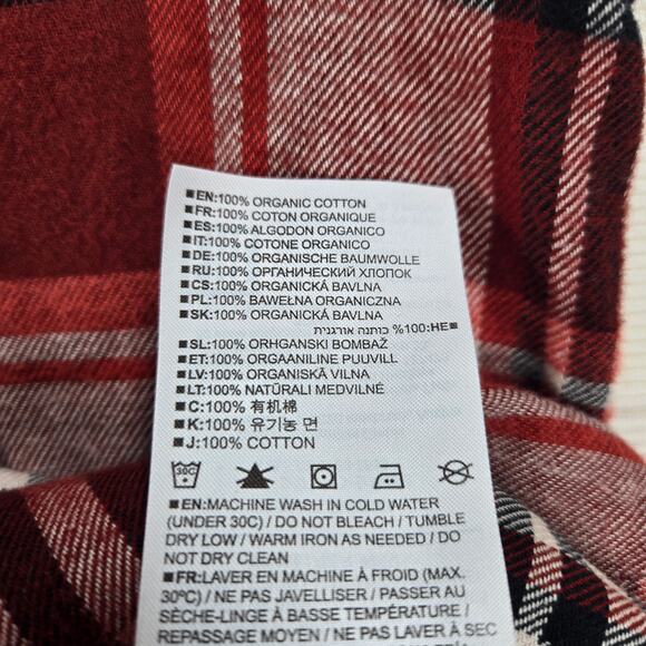 Burton Long Sleeve Button Up Red Plaid Brighton Flannel Men's Size Large - Picture 7 of 8